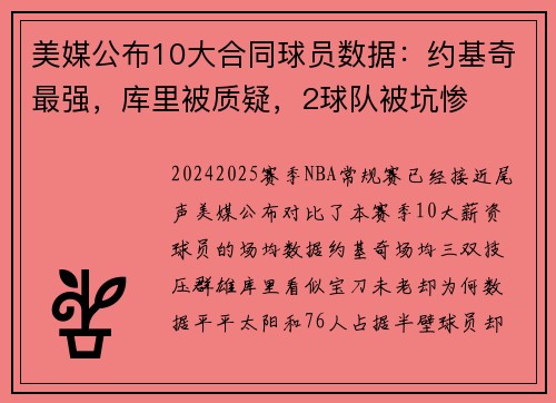 美媒公布10大合同球员数据：约基奇最强，库里被质疑，2球队被坑惨